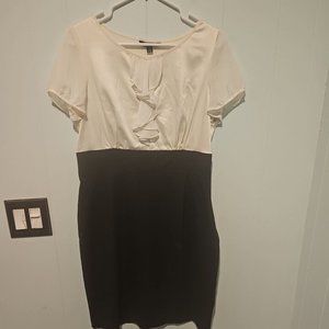 George Black White Dress Size 12 Womens Short Sleeve Party Work